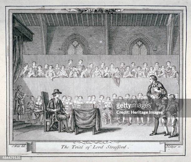 The Trial of Thomas Wentworth, Earl of Strafford, Westminster Hall, London, 1641 . Having been impeached by Parliament, Strafford was found guilty of...