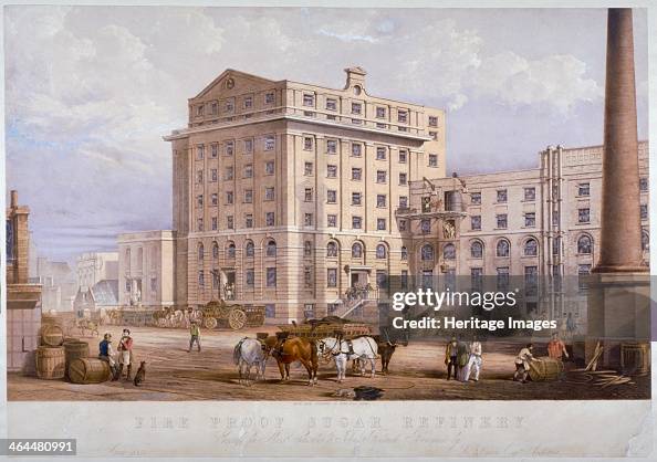 Sugar refinery in Leman Street, Stepney, London, 1851. Artist: Vincent Brooks