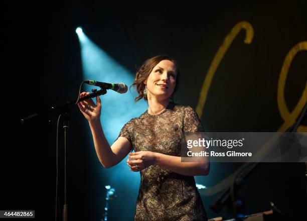 Julie Fowlis performs on stage during Celtic Connections Festival at The Old Fruit Market on January 22, 2014 in Glasgow, United Kingdom.
