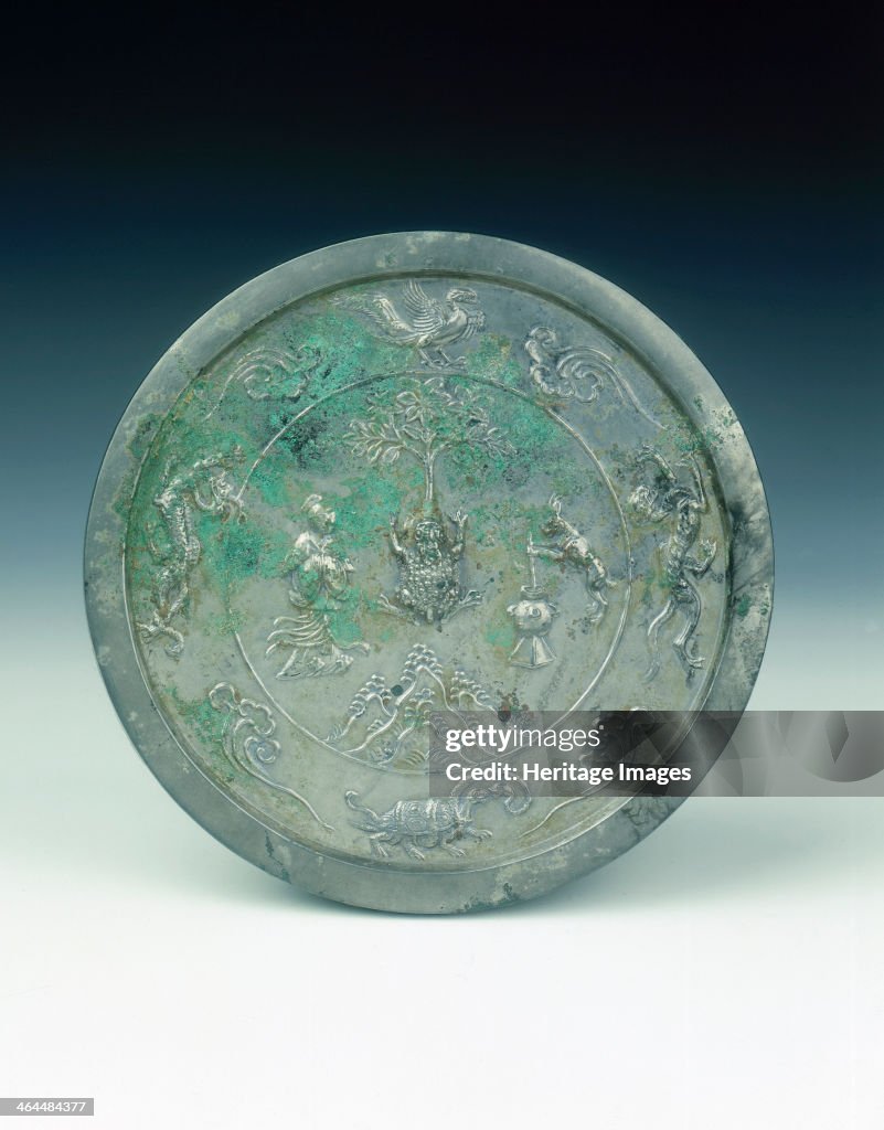 Bronze mirror, Tang dynasty, China, 8th century.