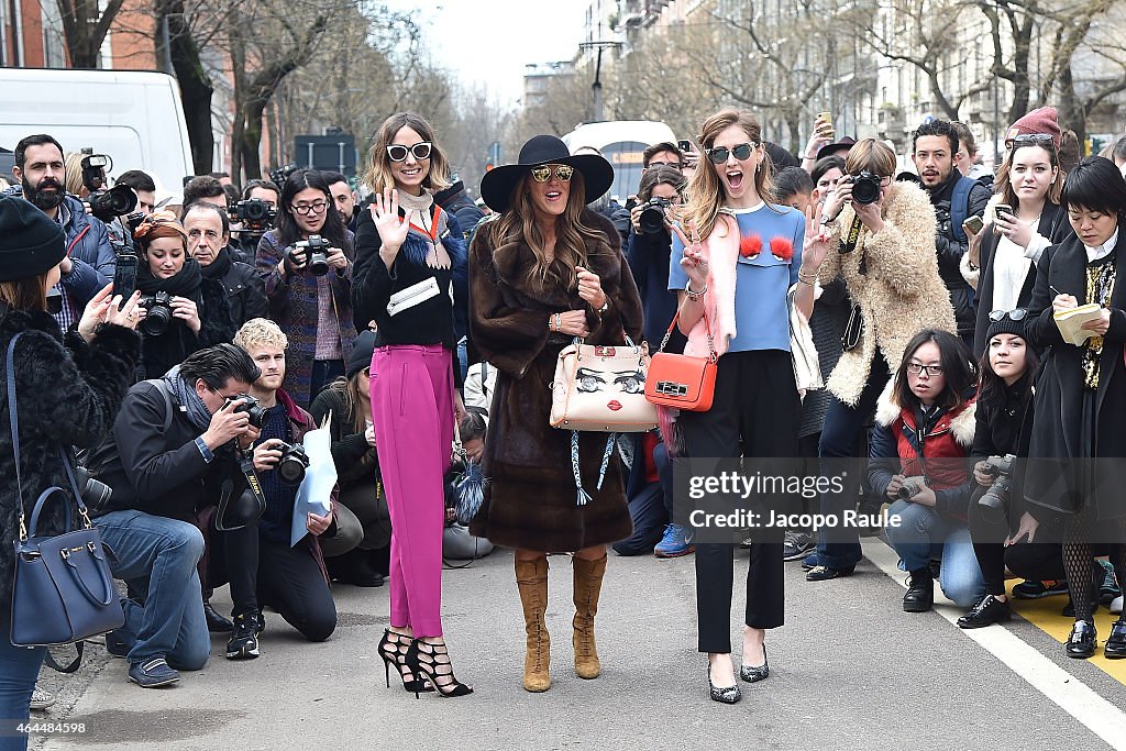 Fendi - Arrivals & Front Row - MFW FW2015