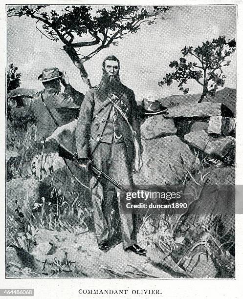 anglo boer war - field commander olivier - olivier stock illustrations