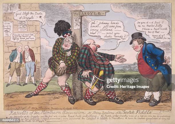 'Results of the northern excursion', 1822. The image shows George IV and Sir William Curtis. The King is rubbing his fingers, a gesture known as...