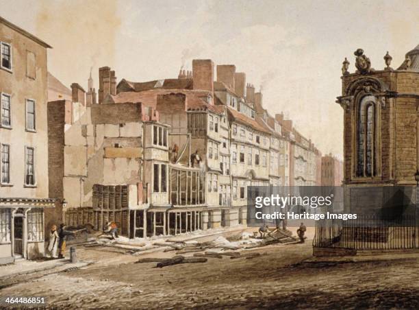 Strand, Westminster, London, 1810. View from Essex Street to Norfolk Street.