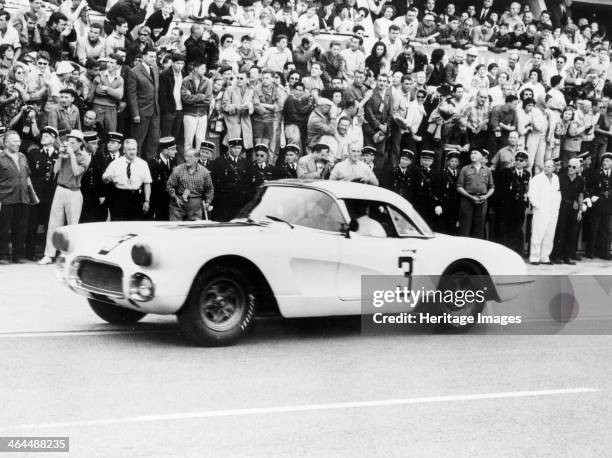 Chevrolet Corvette, Le Mans, France, 1960. The car was driven by John Fitch and Bob Grossman to an 8th place finish in the Le Mans 24 Hours.