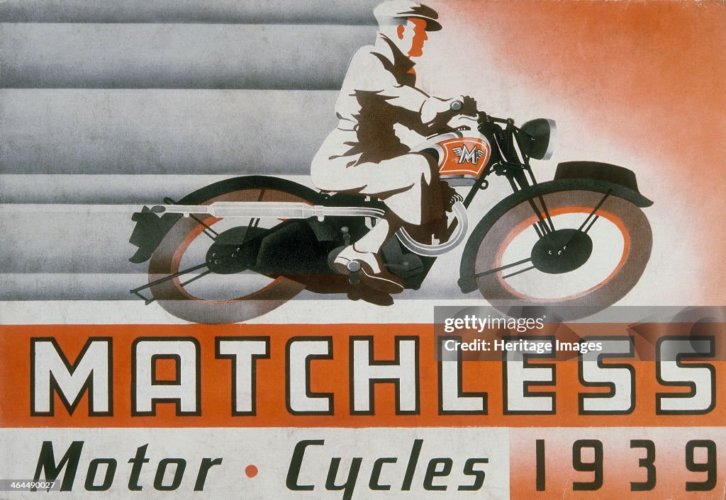 Poster advertising Matchless motor bikes, 1939.