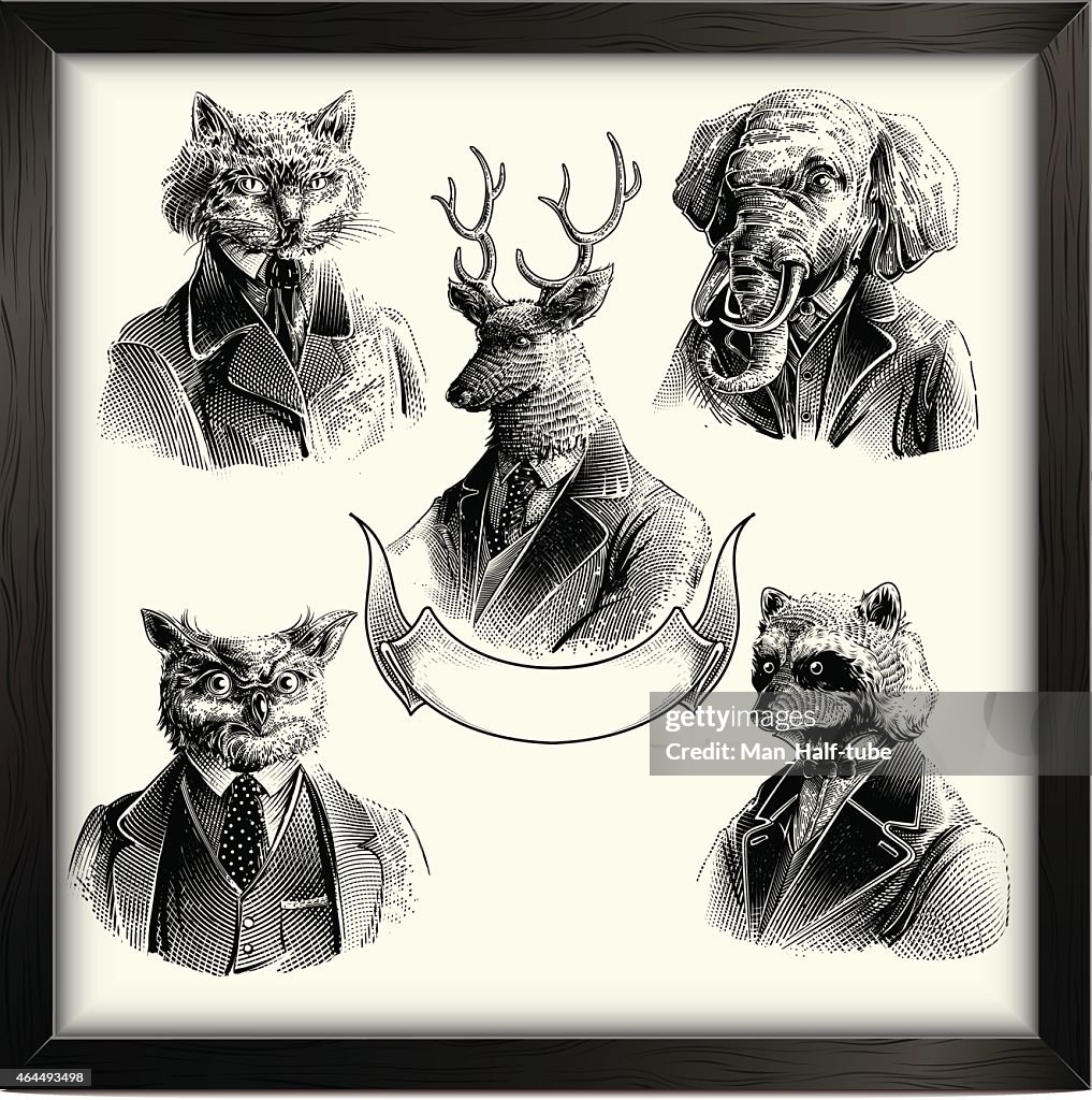 Hipster Tiere set