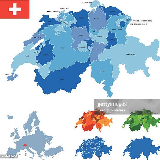 karte der schweiz - tessin stock-grafiken, -clipart, -cartoons und -symbole