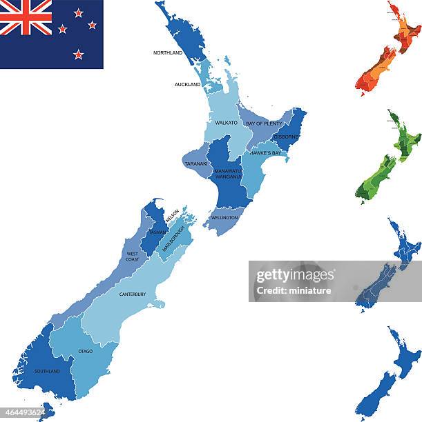 new zealand karte - new zealand map stock-grafiken, -clipart, -cartoons und -symbole