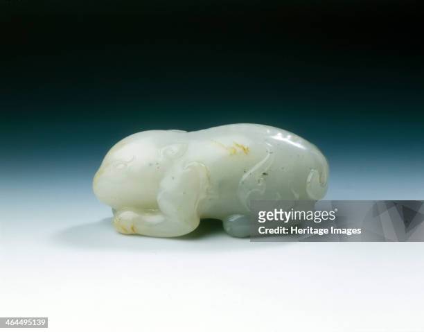 White jade mythical animal, Yuan dynasty-early Ming dynasty, China,...  Photo d'actualité - Getty Images