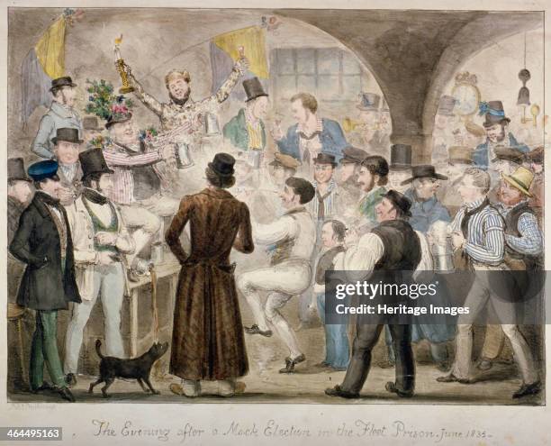 'The evening after a mock election in the Fleet Prison, June 1835'.