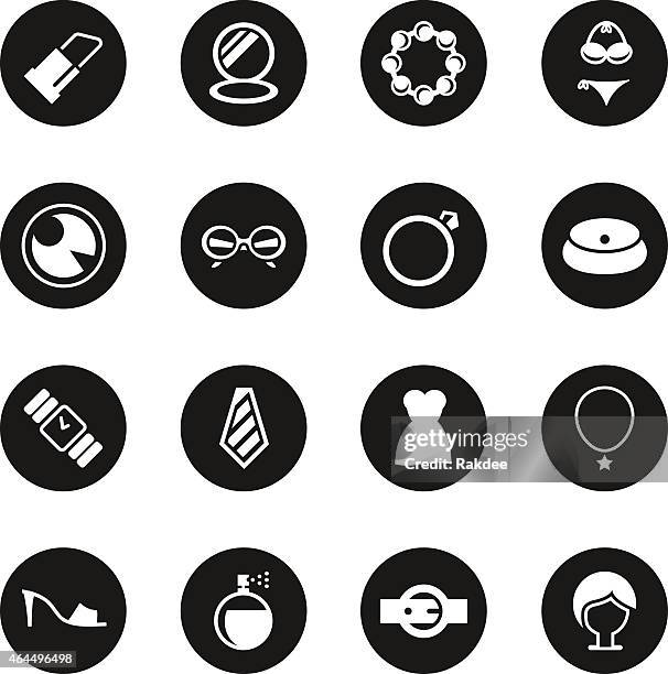 fashion icons - black circle series - round eyeglasses clip art stock illustrations