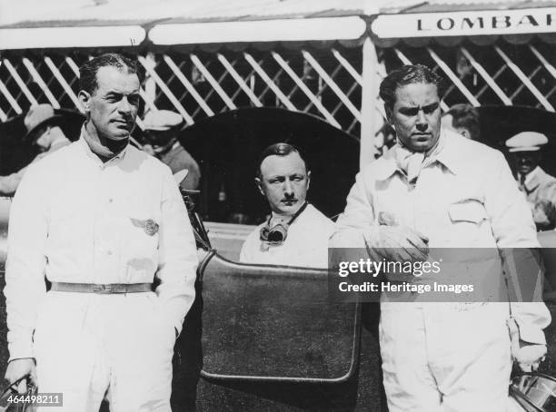 The Bentley Boys, c1928-c1930. Left to right; Frank Clement, Sir Henry Birkin and Woolf Barnato. Bentleys dominated the Le Mans 24 hour race in its...