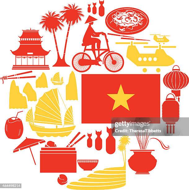 vietnam icon-set - vietnam stock-grafiken, -clipart, -cartoons und -symbole