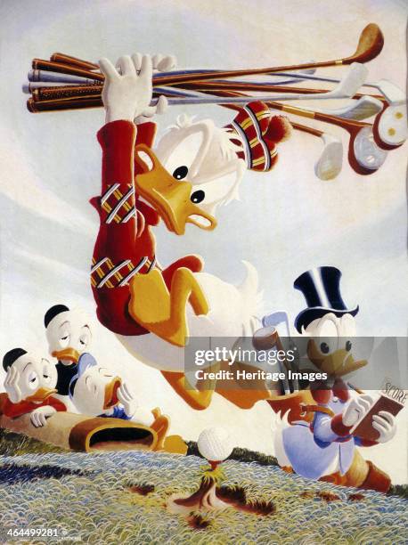 Donald Duck wielding golf clubs, American, c1950s.