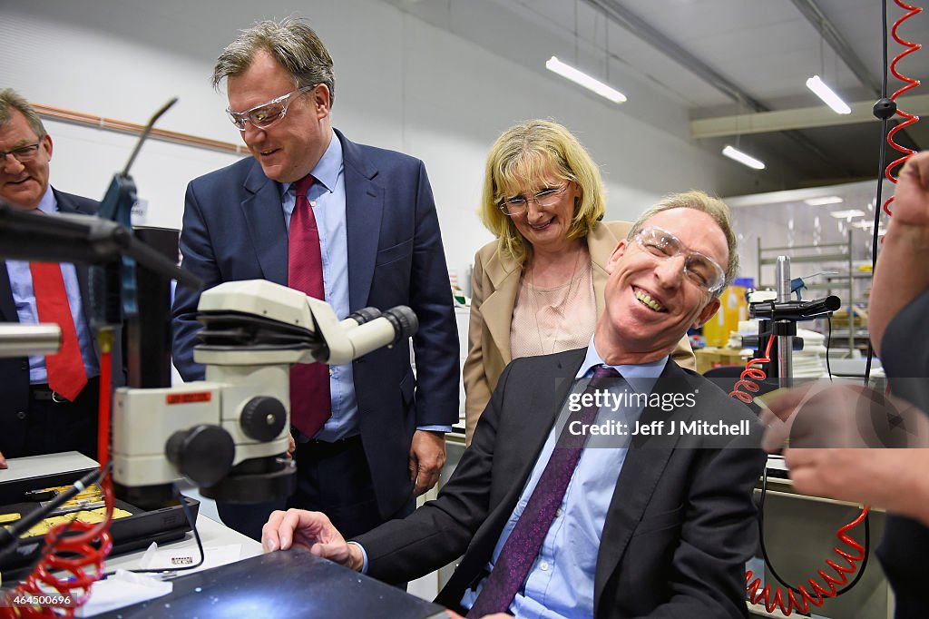 Shadow Chancellor Ed Balls Joins Scottish Labour Leader Jim Murphy For Factory Visit