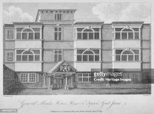 House of George Monck, Duke of Albermarle in Grub Street, now Milton Street, City of London, 1813.