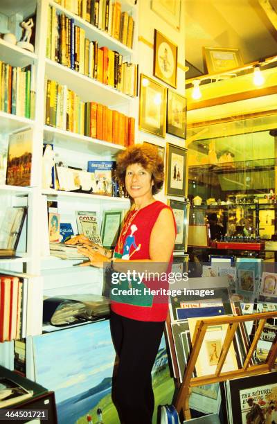 Author Sarah Fabian Baddiel at home with some of her golfing collection. She is probably Britain's leading authority on golfiana and golf...