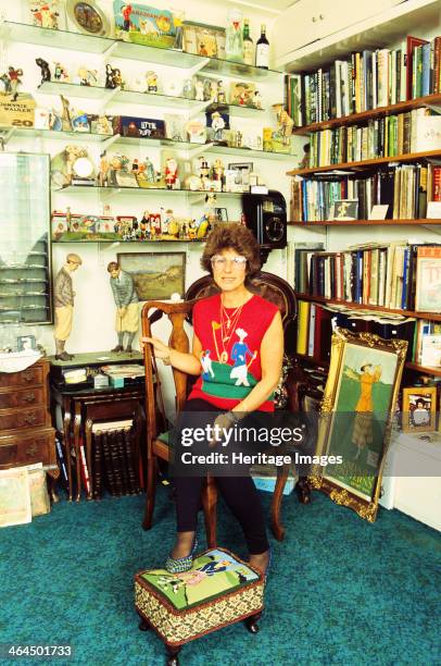 Author Sarah Fabian Baddiel at home with some of her collection of golf memorabilia. She is probably Britain's leading authority on golfiana and golf...