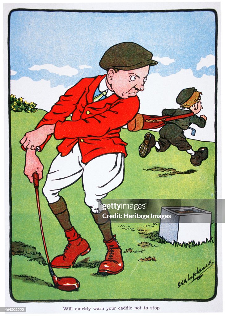 Golfing postcard, c1920s. . Artist: George Shepheard