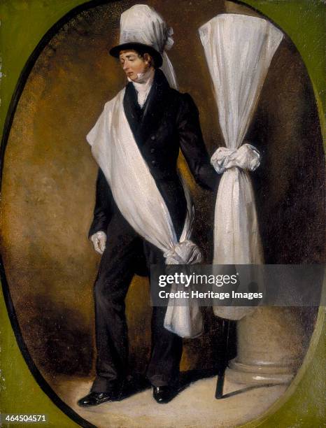 Funeral Bearer', 1830s. Funeral bearers, or 'mutes', customarily preceded funeral procession and were a common sight in 19th century London. The use...