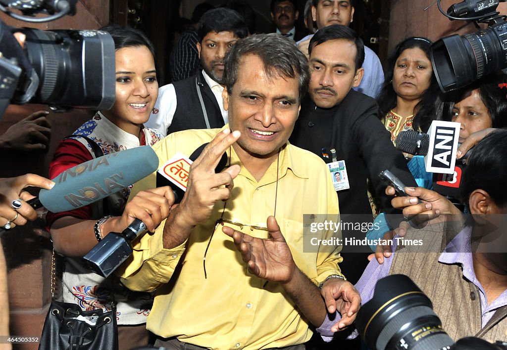 Union Railways Minister Suresh Prabhu Presents Rail Budget 2015 In Parliament