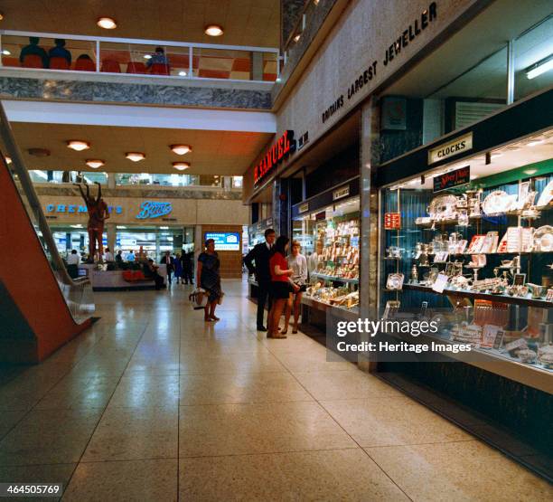 Samuel's jewellers in the new Arndale Centre, Doncaster, South Yorkshire, 1969. The new Arndale Shopping Centre in Doncaster opened in 1969. The new...