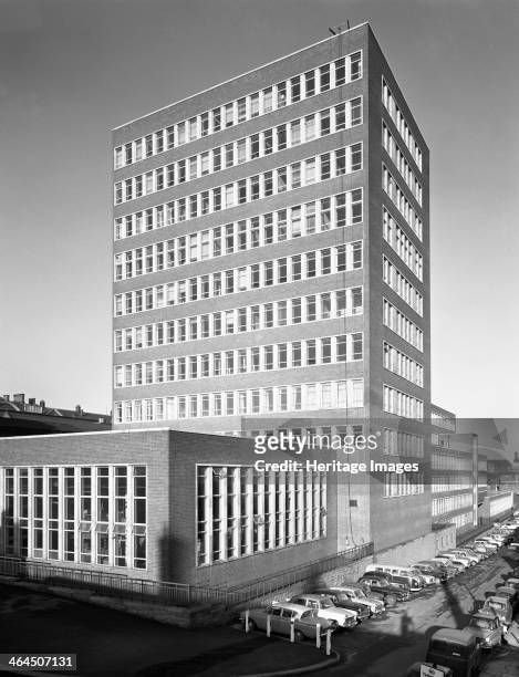 New metallurgy block shortly after completion, Sheffield University, South Yorkshire, 1966.