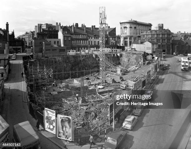 Commercial development on Campo Lane, Sheffield, South Yorkshire, 1967. The photograph shows the progress of a commercial development on Campo Lane...