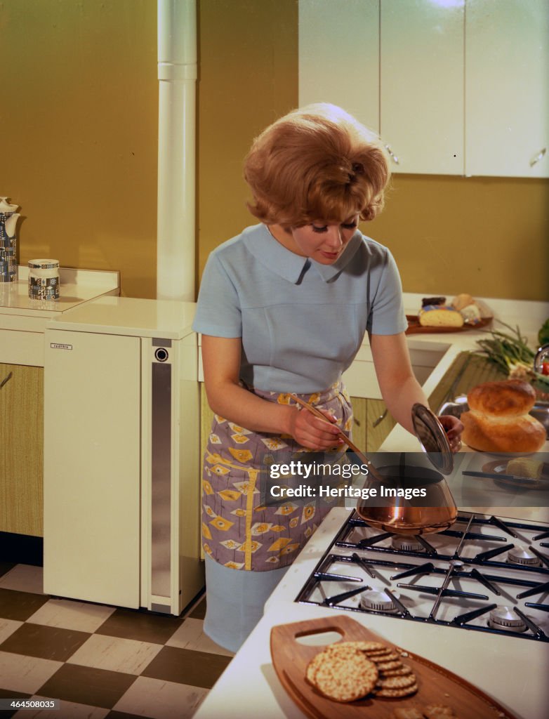 Kitchen scene, Warwick, Warwickshire, 1966. Artist: Michael Walters