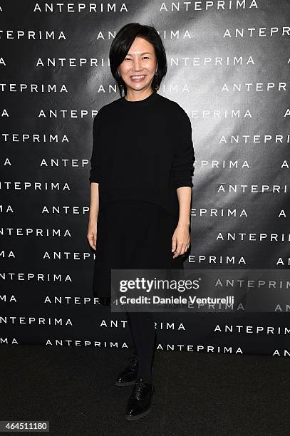 Izumi Ogino attends the Anteprima show during the Milan Fashion Week Autumn/Winter 2015 on February 26, 2015 in Milan, Italy.