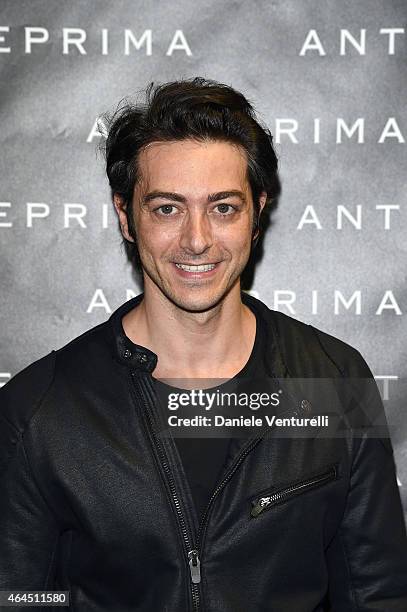 Alex Pacifico attends the Anteprima show during the Milan Fashion Week Autumn/Winter 2015 on February 26, 2015 in Milan, Italy.