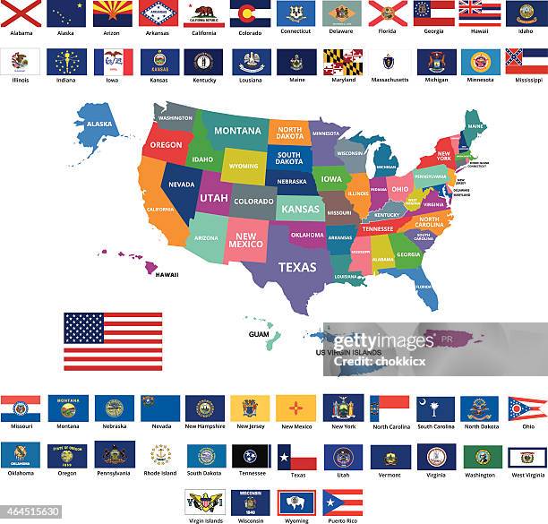 usa karte und flags - georgia country stock-grafiken, -clipart, -cartoons und -symbole