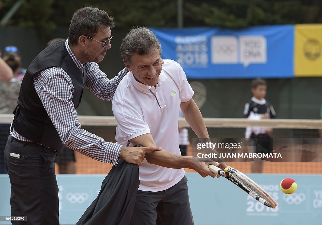 TENNIS-ARGENTINA-TINELLI-MACRI