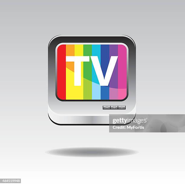 3d tv button - electrical box stock illustrations