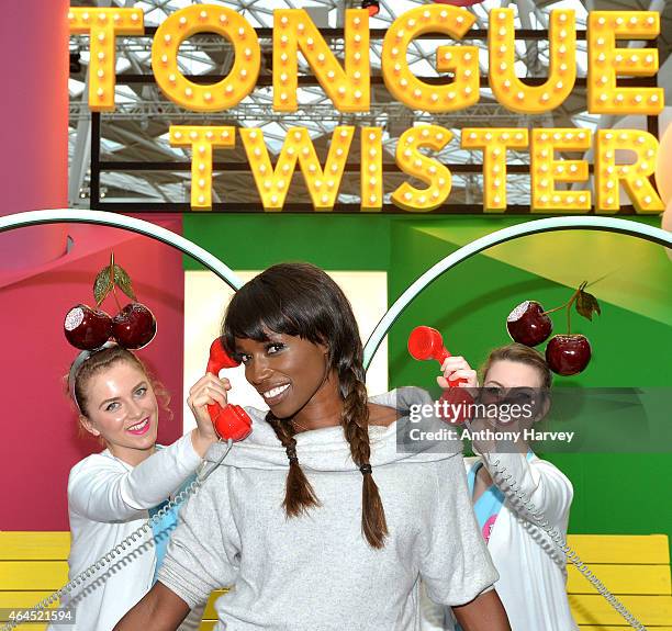 Lorraine Pascale launches the Tongue Twister Food Experience at The Atrium, Westfield on February 26, 2015 in London, England.