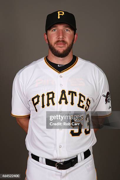 Brent Morel of the Pittsburgh Pirates poses for a portrait on photo day on February 26, 2015 at Pirate City in Bradenton, Florida.