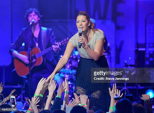 Colbie Caillat performs at We Day California at SAP Center on February 25, 2015 in San Jose, California.