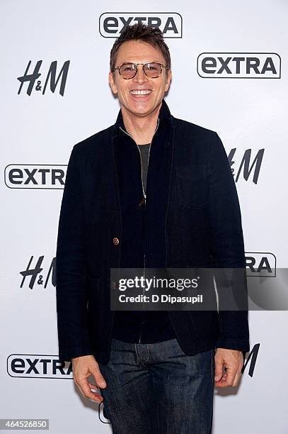 Tim Daly visits "Extra" at their New York studios at H&M in Times Square on February 26, 2015 in New York City.