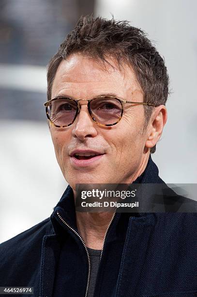 Tim Daly visits "Extra" at their New York studios at H&M in Times Square on February 26, 2015 in New York City.