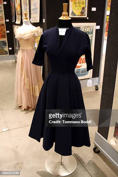 General view of atmosphere of an Inger Stevens dress from Man on Fire during the Lauren Bacall Collection And Entertainment Memorabilia At Bonhams at...