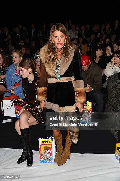 Anna Dello Russo attends the Moschino show during the Milan Fashion Week Autumn/Winter 2015 on February 26, 2015 in Milan, Italy.