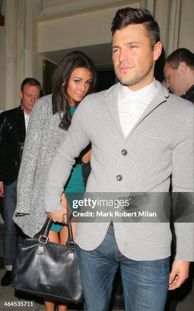 Michelle Keegan and Mark Wright leaving Libertine night club on January 22, 2014 in London, England.