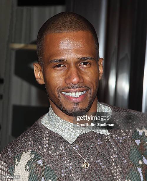 Actor Eric West attends the 'Gimme Shelter' screening hosted by Roadside Attractions and Day 28 Films with The Cinema Society on January 22, 2014 in...