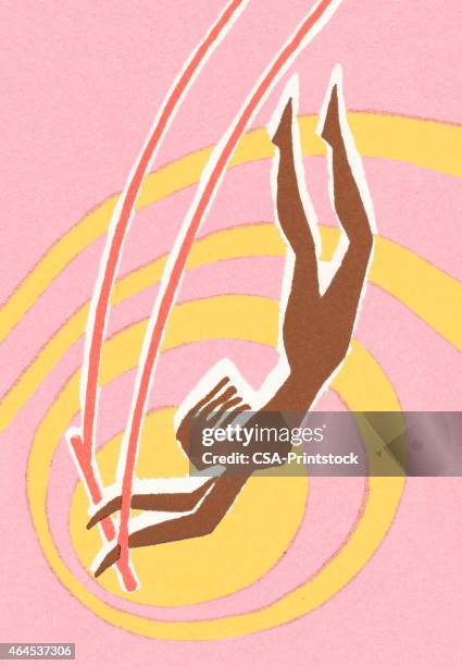 illustrazioni stock, clip art, cartoni animati e icone di tendenza di circo donna a trapezio - trapezista