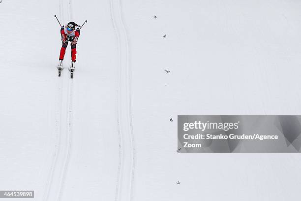 Justyna Kowalczyk of Poland competes during the FIS Nordic World Ski Championships Women's Cross-Country Relay on February 26, 2015 in Falun, Sweden.