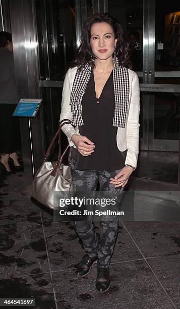 America Olivo attends the 'Gimme Shelter' screening hosted by Roadside Attractions and Day 28 Films with The Cinema Society on January 22, 2014 in...