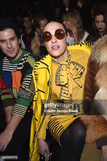 Mia Moretti attends the Moschino show during the Milan Fashion Week Autumn/Winter 2015 on February 26, 2015 in Milan, Italy.