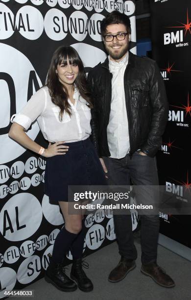 Musicians Jordan Meredith and Louis Johnson of The Saint Johns attend the BMI Snowball at Sundance House on January 22, 2014 in Park City, Utah.