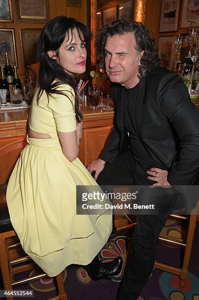 Juliette Larthe and Ant Genn attends the Mert & Marcus House of Love party for Madonna at Annabel's on February 26, 2015 in London, England.